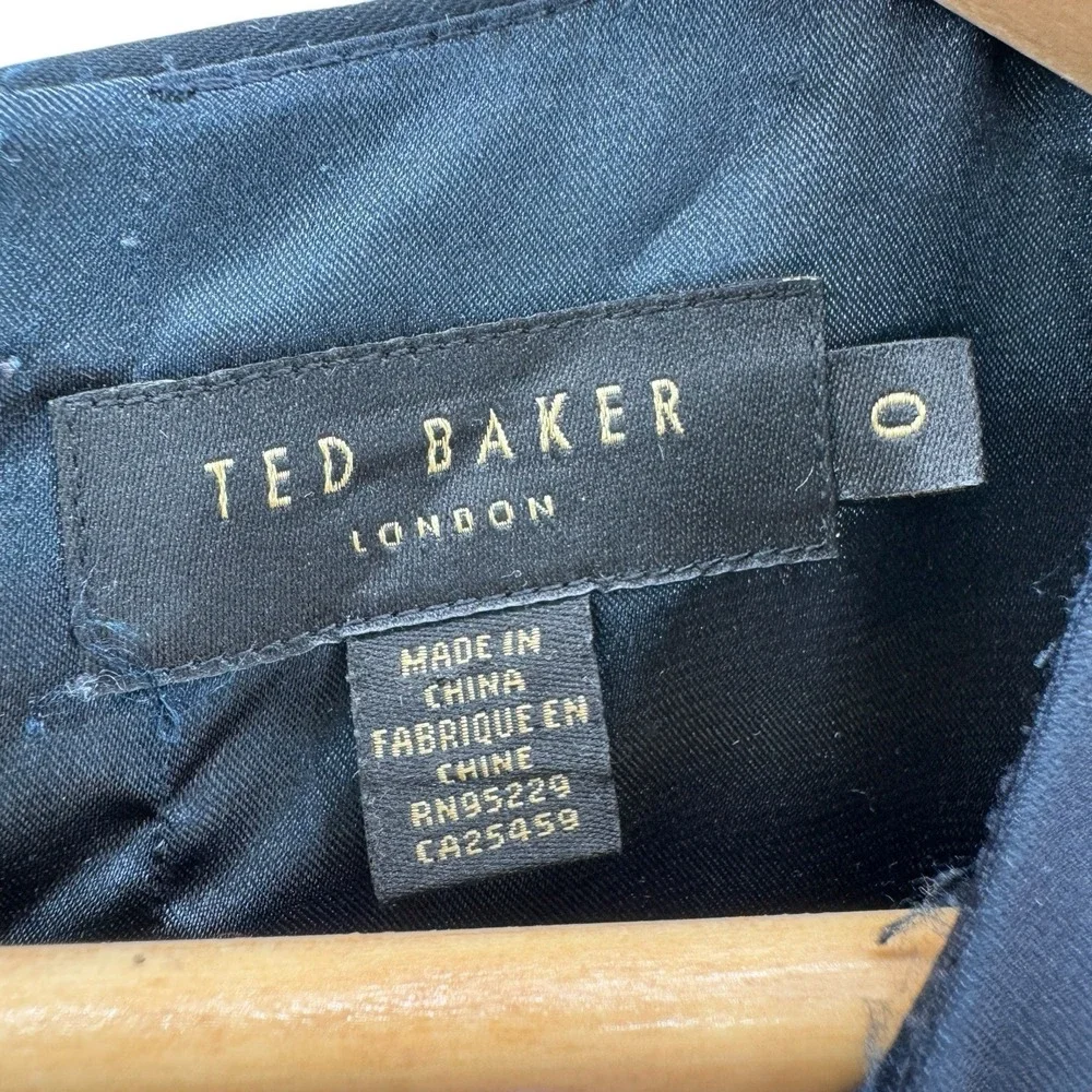 Ted Baker Vyr Dress Focus Bouquet Floral Print Black‎ Mini Tunic Size 2 - Picture 6 of 11